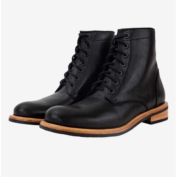 NISOLO Black Leather All-Weather Amalia Boots Size 10 - Picture 1 of 16